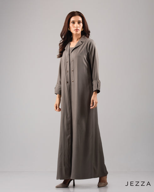 Sophisticated Lapel Collar Ankle Length Dress 56022